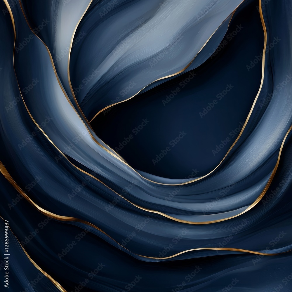 Poster elegant swirls intertwine with golden accents in a captivating design. generative ai