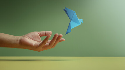 Peace, Hope concepts. World International Peace Day. Sustainable and Responsible Business, Hand...