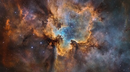 A hyper-realistic cosmic vortex swirls within a nebula, distorting light into mesmerizing patterns