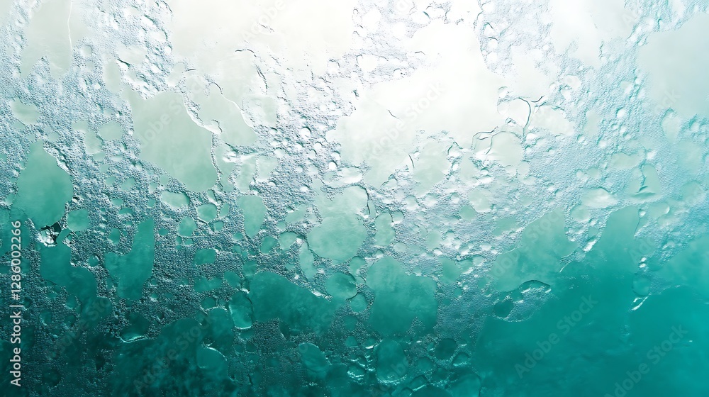 Poster a smooth gradient background blending icy mint green and deep seafoam with a soft frosted texture.