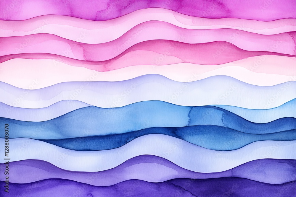 Poster abstract layered paper texture in soft pastel hues wavy cutout effect creating dimensional depth dyn