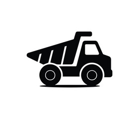 Fototapeta premium Silhouette Flat Icon of a Dump Truck. dump truck logo. truck icon. 