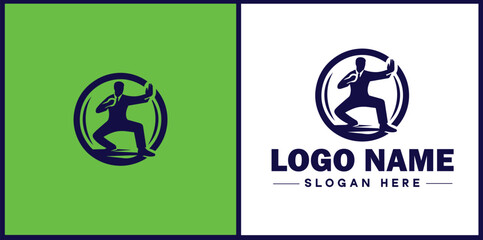 Self-Defense Class icon Martial arts training Personal protection course Combat skills workshop flat logo sign symbol editable vector