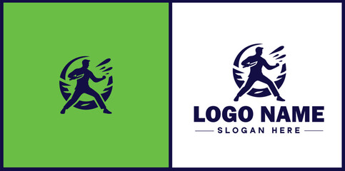 Self-Defense Class icon Martial arts training Personal protection course Combat skills workshop flat logo sign symbol editable vector