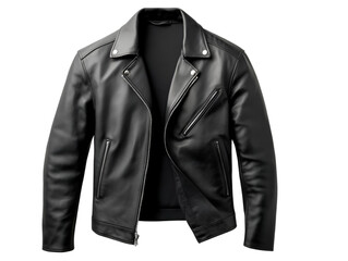 Stylish black leather jacket, perfect for casual settings or a night out, showcasing timeless fashion and versatile wear.
