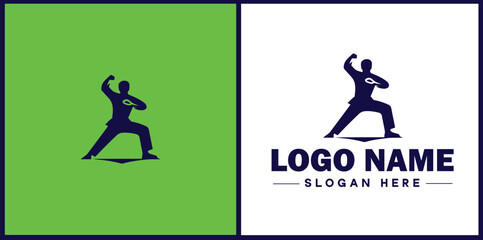 Self-Defense Class icon Martial arts training Personal protection course Combat skills workshop flat logo sign symbol editable vector