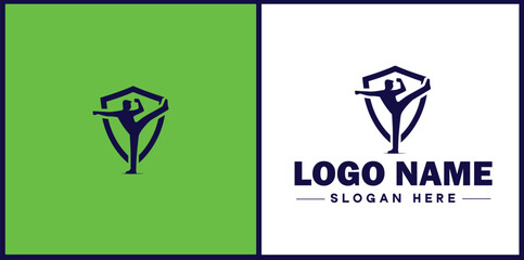 Self-Defense Class icon Martial arts training Personal protection course Combat skills workshop flat logo sign symbol editable vector