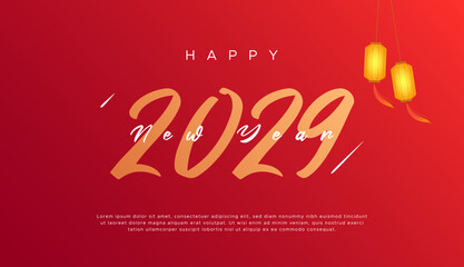 2029 text. New year 2029 minimalist. Happy new year. design template for new year celebration. 2029 calendar. Year 2029 celebration greeting background template
