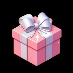 Obraz premium Pastel Pink Gift Box with gift ribbon Isolated on transparent background. Used for birthdays, celebration, parties, events etc