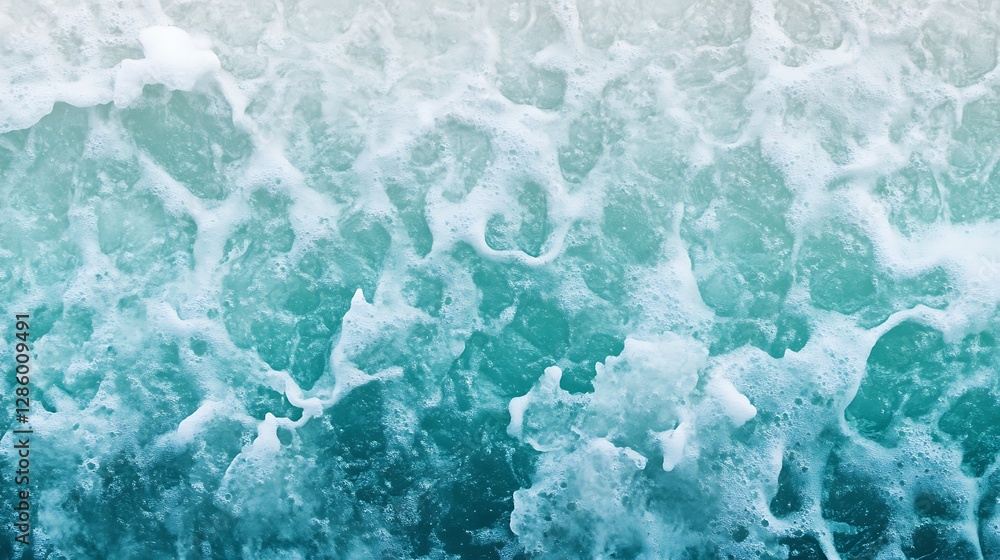 Poster frosted texture backdrop with a smooth gradient from icy mint to deep seafoam for a fresh look