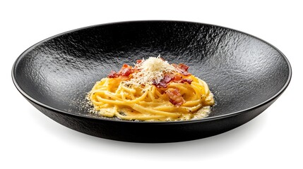 Creamy Pasta Carbonara Bacon Egg Cheese Spaghetti Delicious Savory Dish Gourmet Recipe