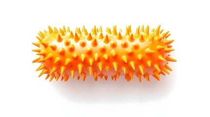 Bright Orange Spiky Textured Rubber Toy for Dogs Playtime Fun