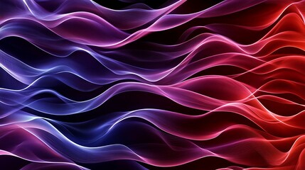 Fototapeta premium Abstract Red and Blue Wave Energy: A Digital Painting AI Generated