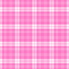 Plaid repeat pattern in pink and white.Cute colorful gingham checkered tartan seamless pattern.Geometric graphic vector illustration background design for fabric and print. 