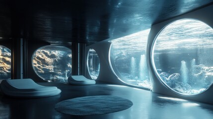 Underwater Relaxation Room: Futuristic Oasis