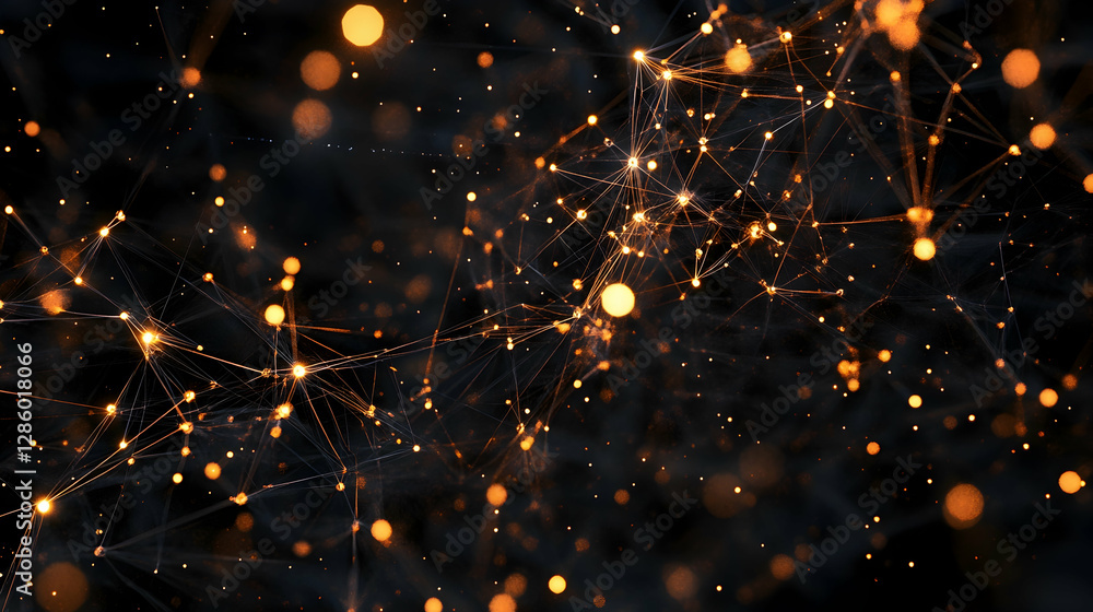 Poster global digital commerce network visualization concept -