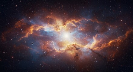 Obraz premium Awe-Inspiring Cosmic Canvas, Celestial Brilliance and Nebular Majesty unfolds