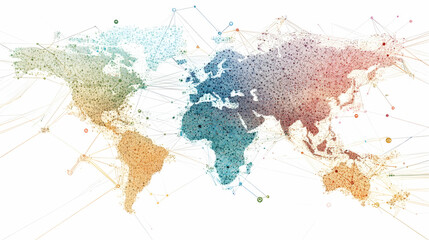 Obraz premium Global product distribution network visualization - 