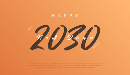 2030 text. New year 2030 minimalist. Happy new year. design template for new year celebration. 2030 calendar. Year 2030 celebration greeting background template
