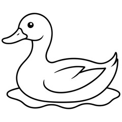 Graceful Duck Outline