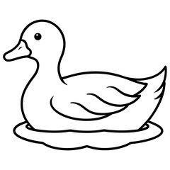 Graceful Duck Outline
