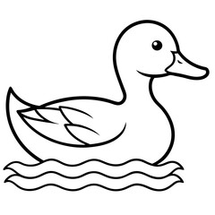 Graceful Duck Outline