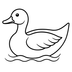 Graceful Duck Outline