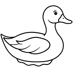 Graceful Duck Outline