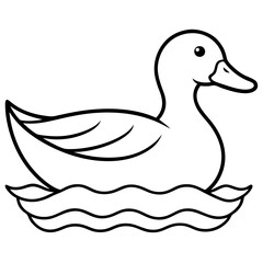 Graceful Duck Outline
