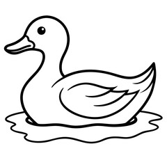 Graceful Duck Outline