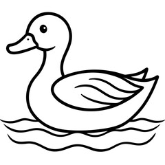 Graceful Duck Outline