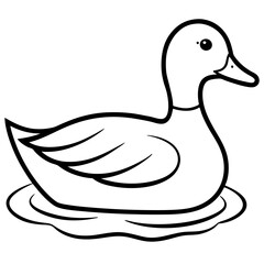 Graceful Duck Outline