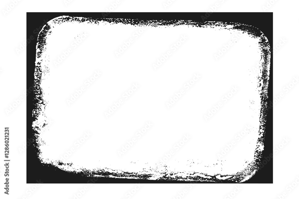 Poster photo grunge horizontal frame template. ink paint border with rough edges for banner. retro textured