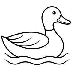 Graceful Duck Outline