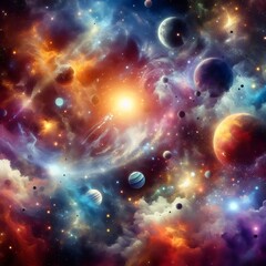 Fototapeta premium An abstract background of fictional space pattens
