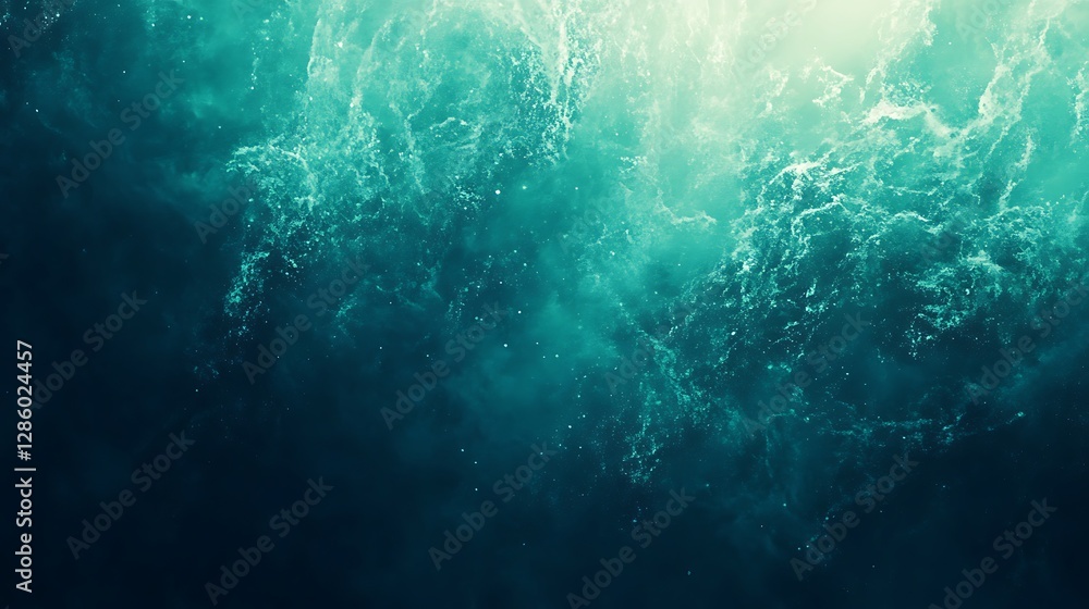 Aufkleber a smooth aqua to teal gradient background with a glossy look for a stylish and calm design