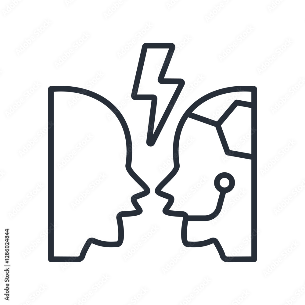 Poster turing test icon. vector.editable stroke.linear style sign for use web design,logo.symbol illustrati