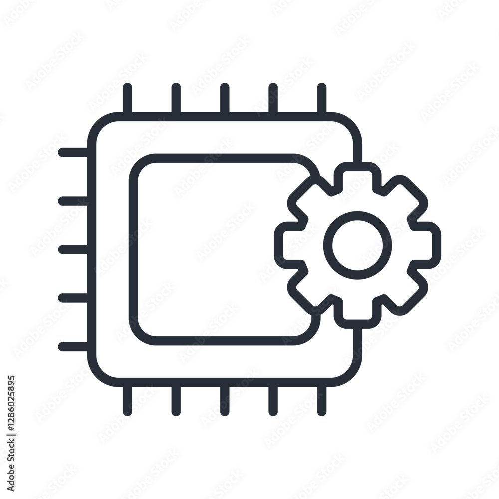 Poster processor icon. vector.editable stroke.linear style sign for use web design,logo.symbol illustration