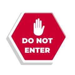flat design do not enter signage vector illustration