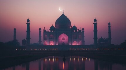Taj Mahal at Dusk: A Serene Reflection