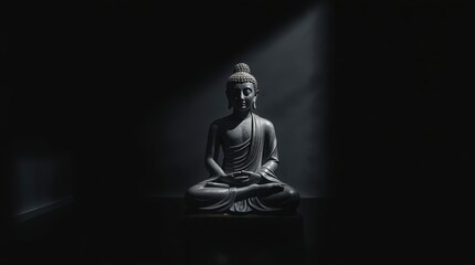 statue of buddha at minimalism meditation room