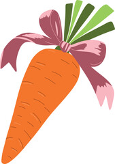 Fresh, vibrant orange carrot with a smooth texture and green leafy top. Perfect for healthy eating, cooking, and organic food concepts. Isolated on a white background for easy use in designs.