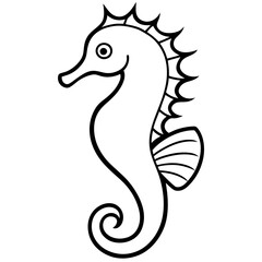 Fototapeta premium Graceful Seahorse Illustration