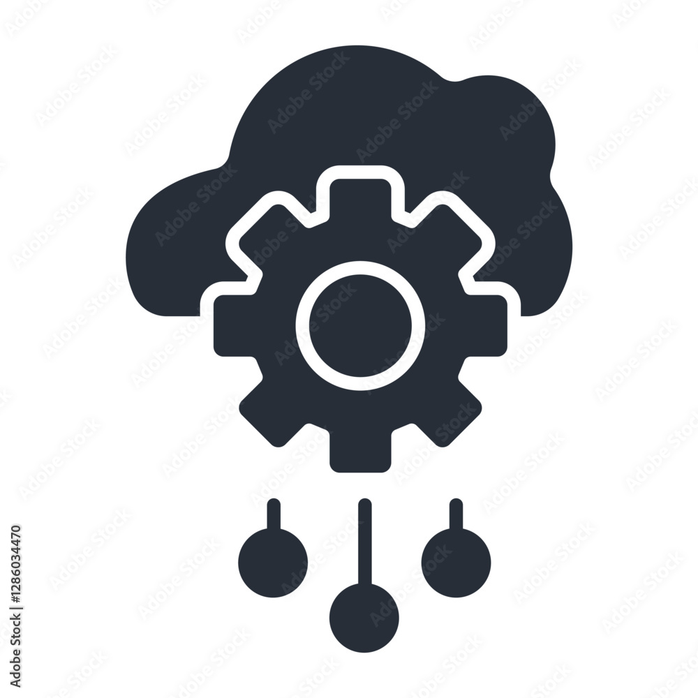 Poster cloud ai icon. vector.editable stroke.linear style sign for use web design,logo.symbol illustration.