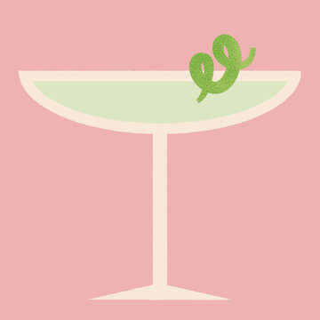 Textural Vector Illustration of Cocktail Drink Beverage
