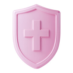 Obraz premium Healthcare shield icon digital design minimalist style