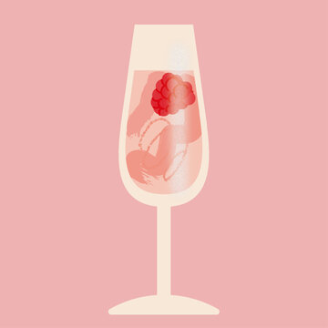 Textural Vector Illustration of Cocktail Drink Beverage
