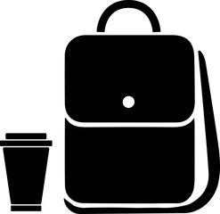 working bag and coffee break icon