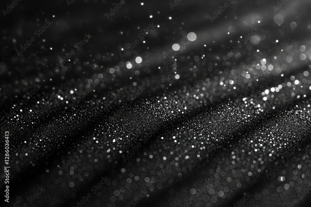 Poster dazzling particles shimmer in a dark space, creating a magical atmosphere in the early hours of dawn