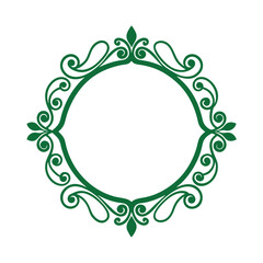 Wedding card decorative frame vector element.